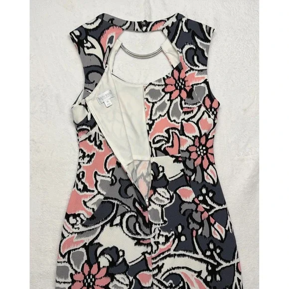 Bisou Bisou Michele Bohbot Floral Choker Dress Women's Size 12 Stretch - Picture 6 of 9